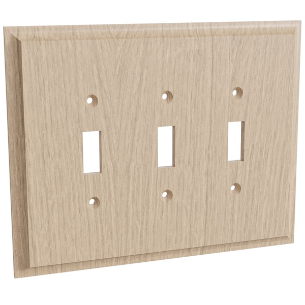 Designs Of Distinction Triple Light Switch Plate - White Oak 01453001WK1 - main